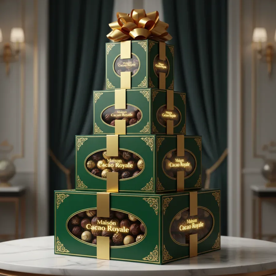 La Tour de la Maison — monument signature en chocolat de la Maison Cacao Royale